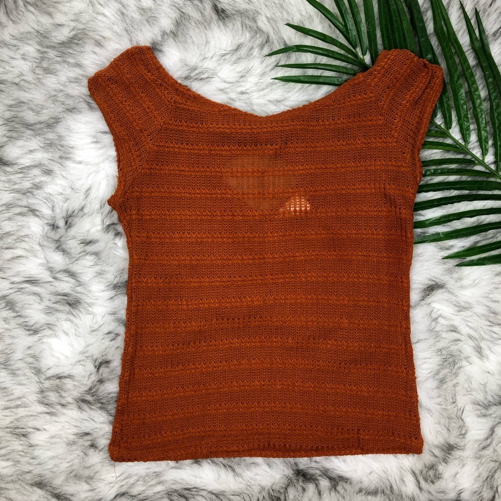January 7 Orange Knit Top Size Medium